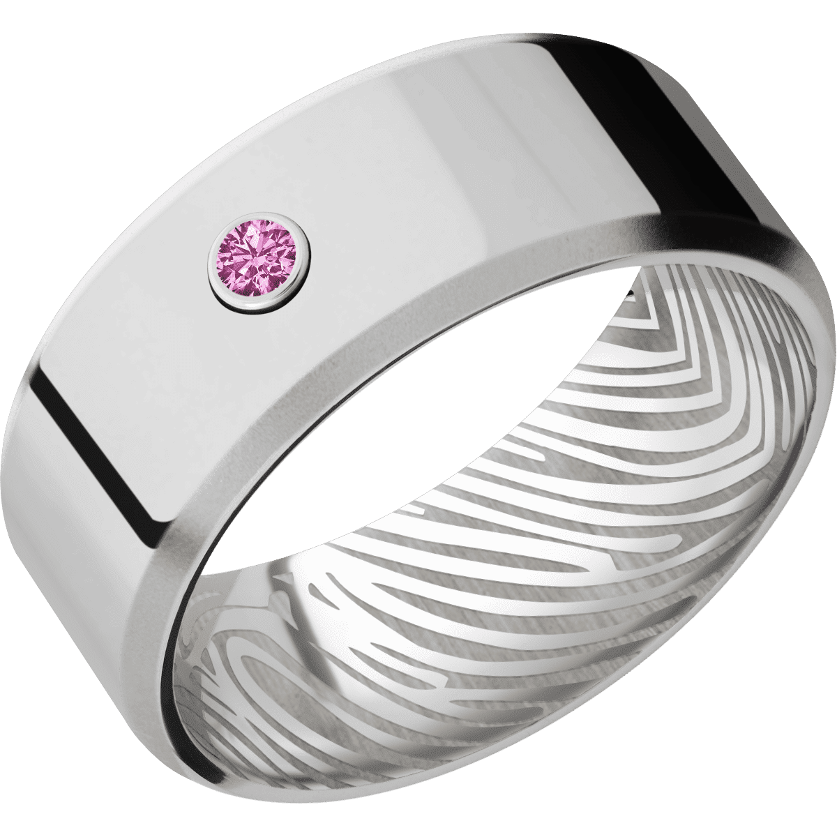 18K White Gold + Polish , Bead Finish