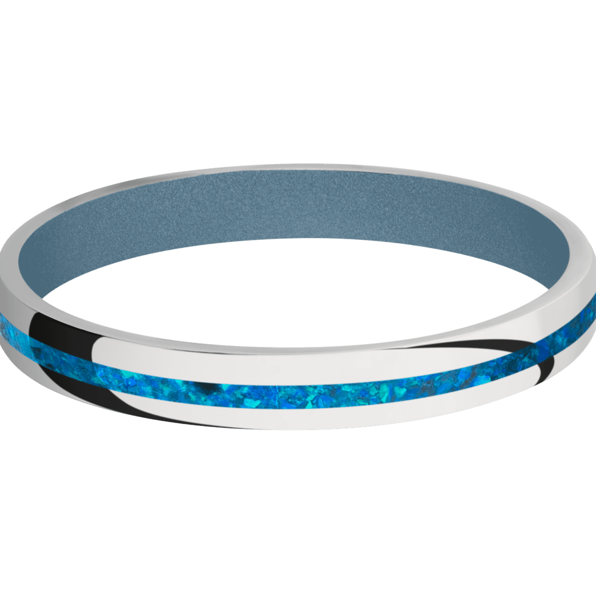 Titanium + Polish Finish + Polar Blue
