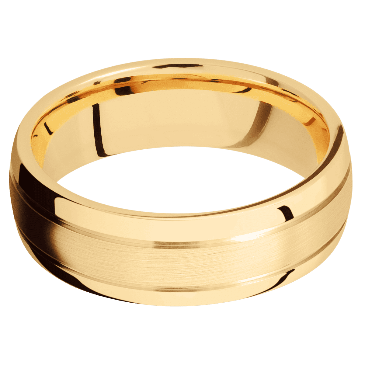 14K Yellow Gold + Satin , Polish Finish