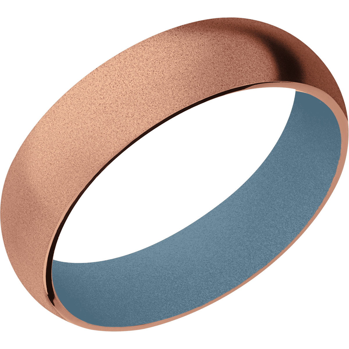 10K Rose Gold + Sand Finish + Polar Blue