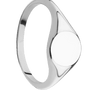 Small Circle signet ring (10mm) in 14K White Gold, with a Thin style band.