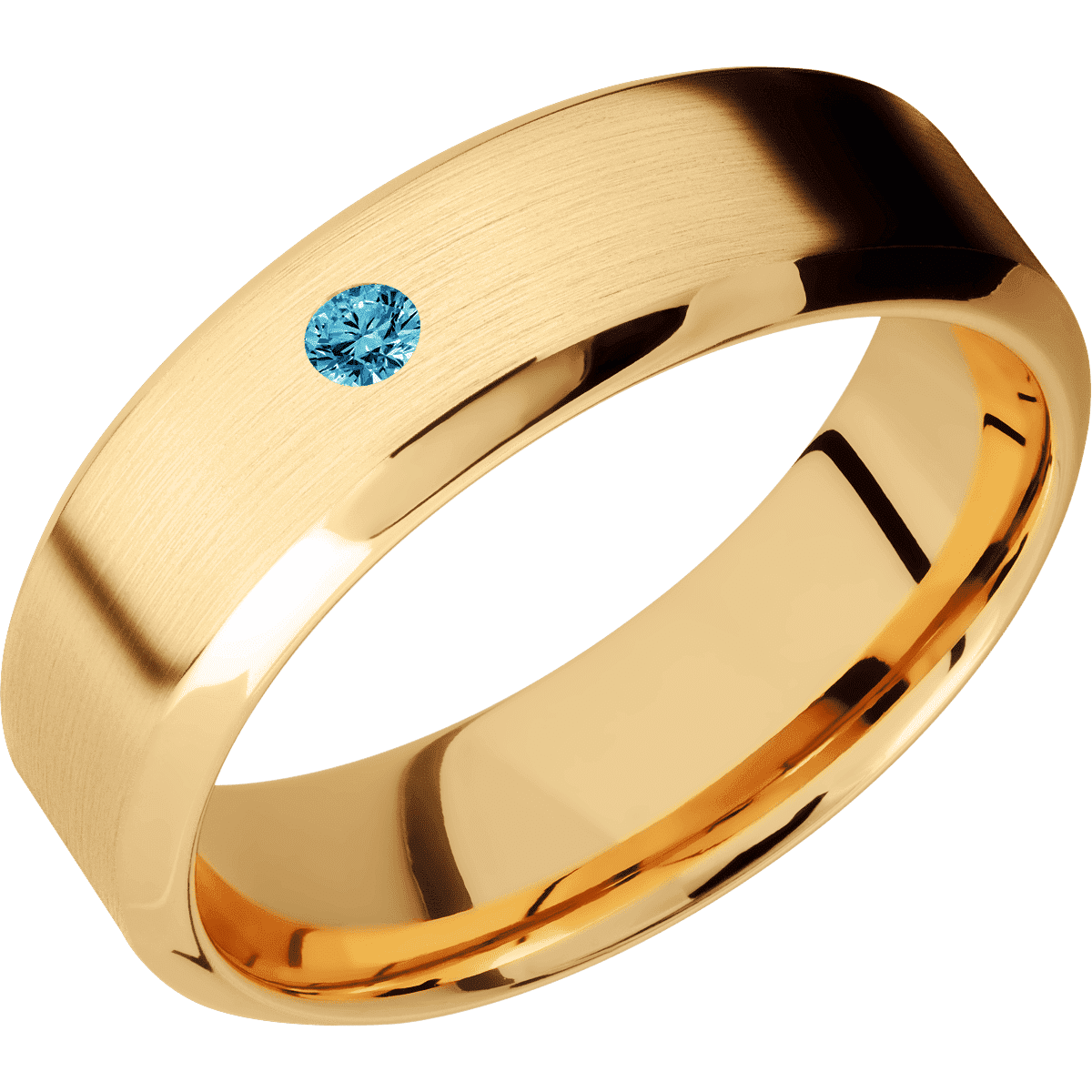 14K Yellow Gold + Satin , Polish Finish