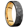 Zirconium + Rock Finish + 14K Yellow Gold