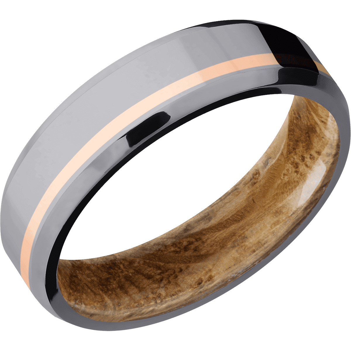 Tantalum + Polish , Sand Finish + Whiskey Barrel