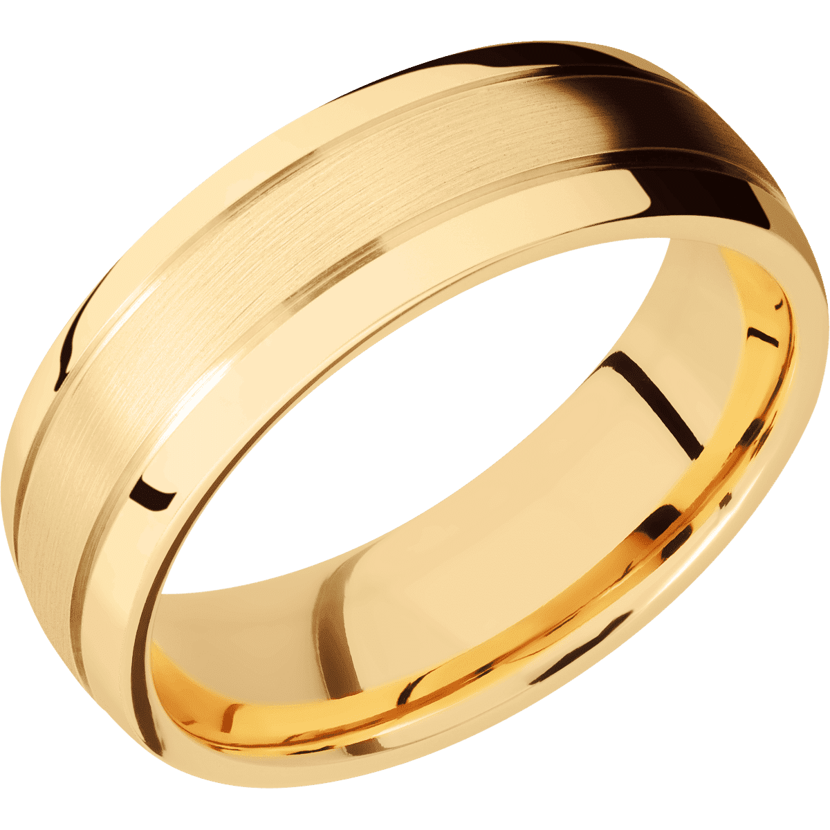 14K Yellow Gold + Satin , Polish Finish