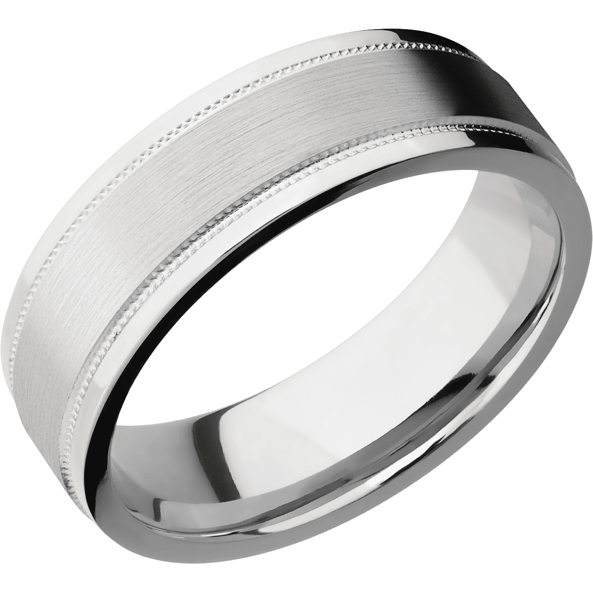 14K White Gold + Satin , Polish Finish