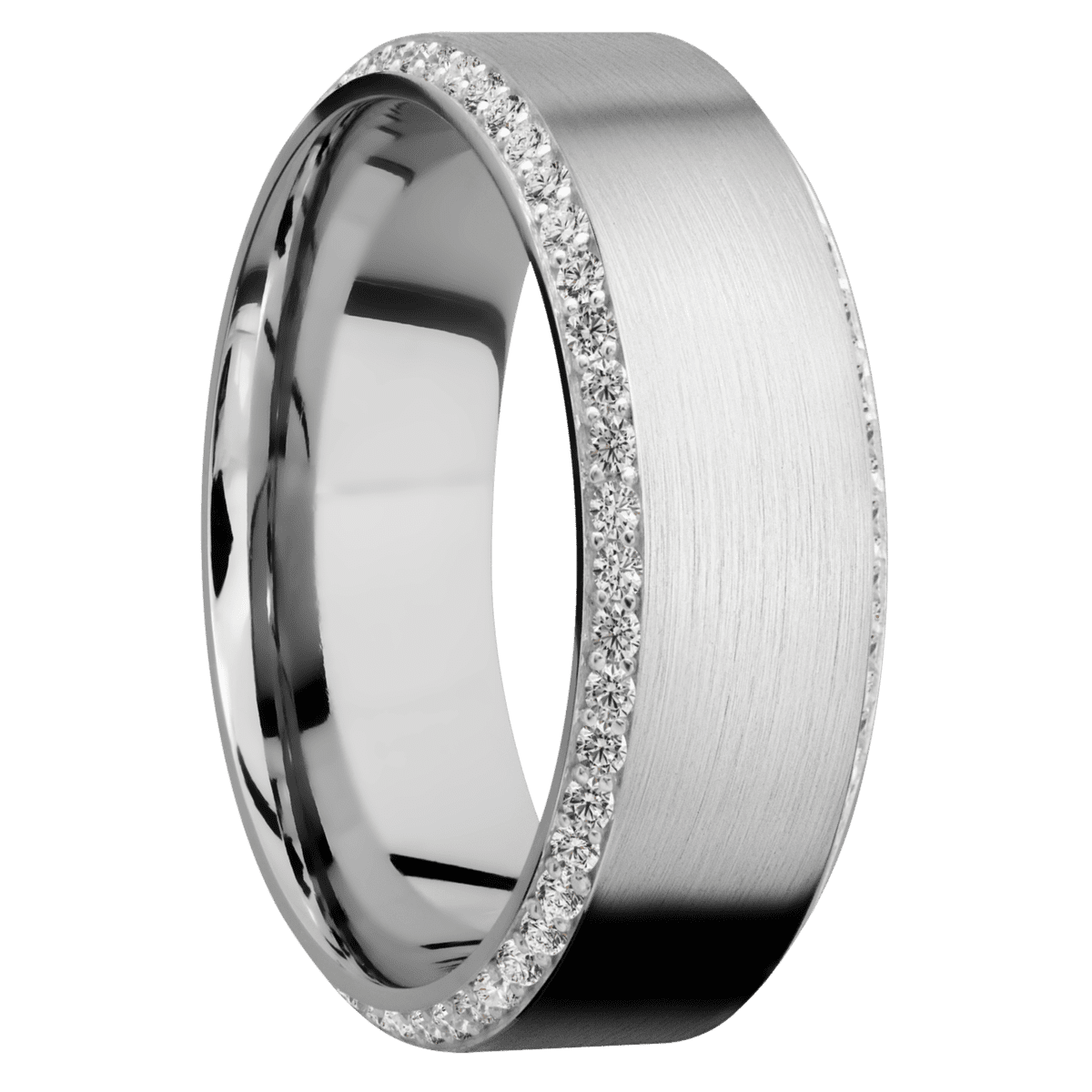 14K White Gold + Satin , Polish Finish