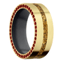 14K Yellow Gold + Satin Finish + Dark Grey