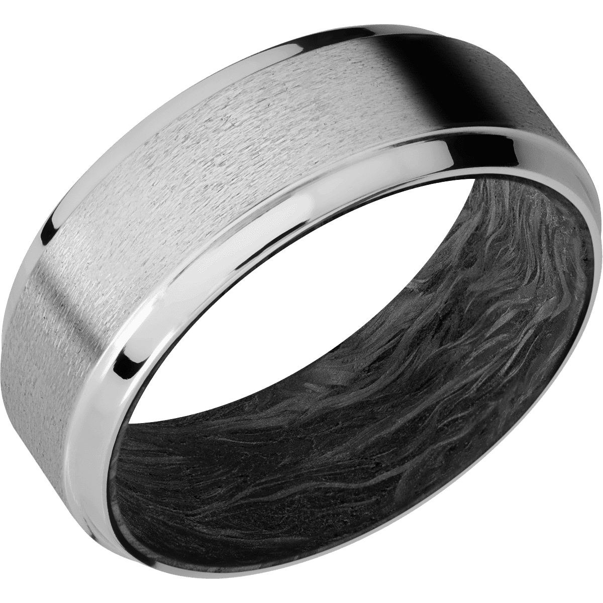 Titanium + Stone , Polish Finish + Forged Carbon Fiber