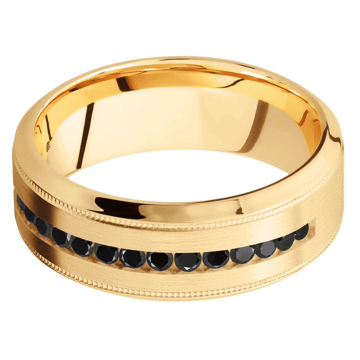 14K Yellow Gold + Satin , Polish Finish