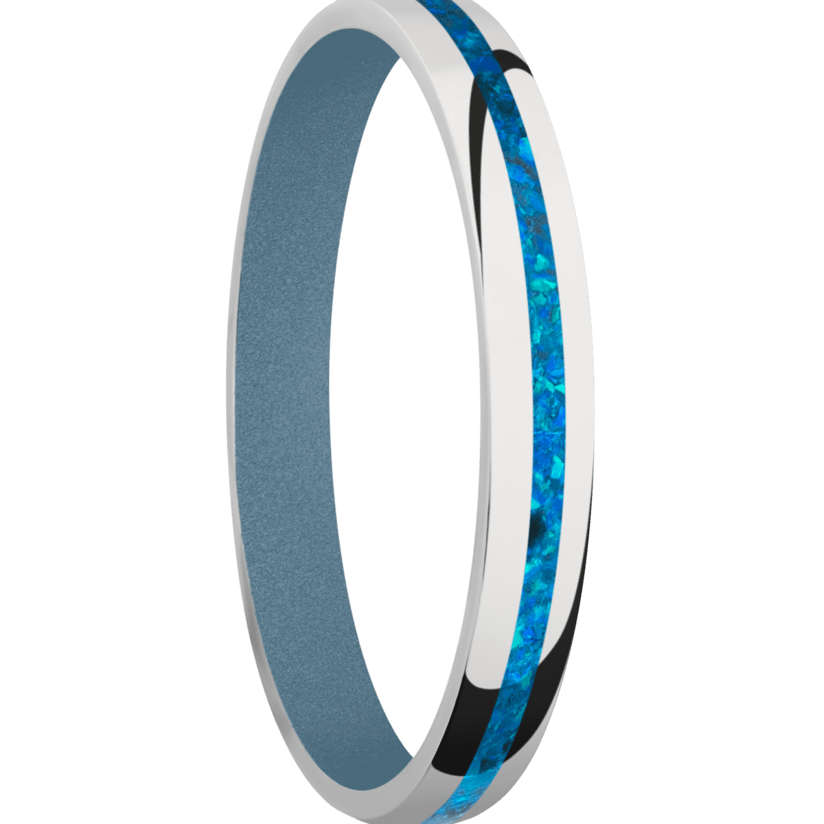 Titanium + Polish Finish + Polar Blue