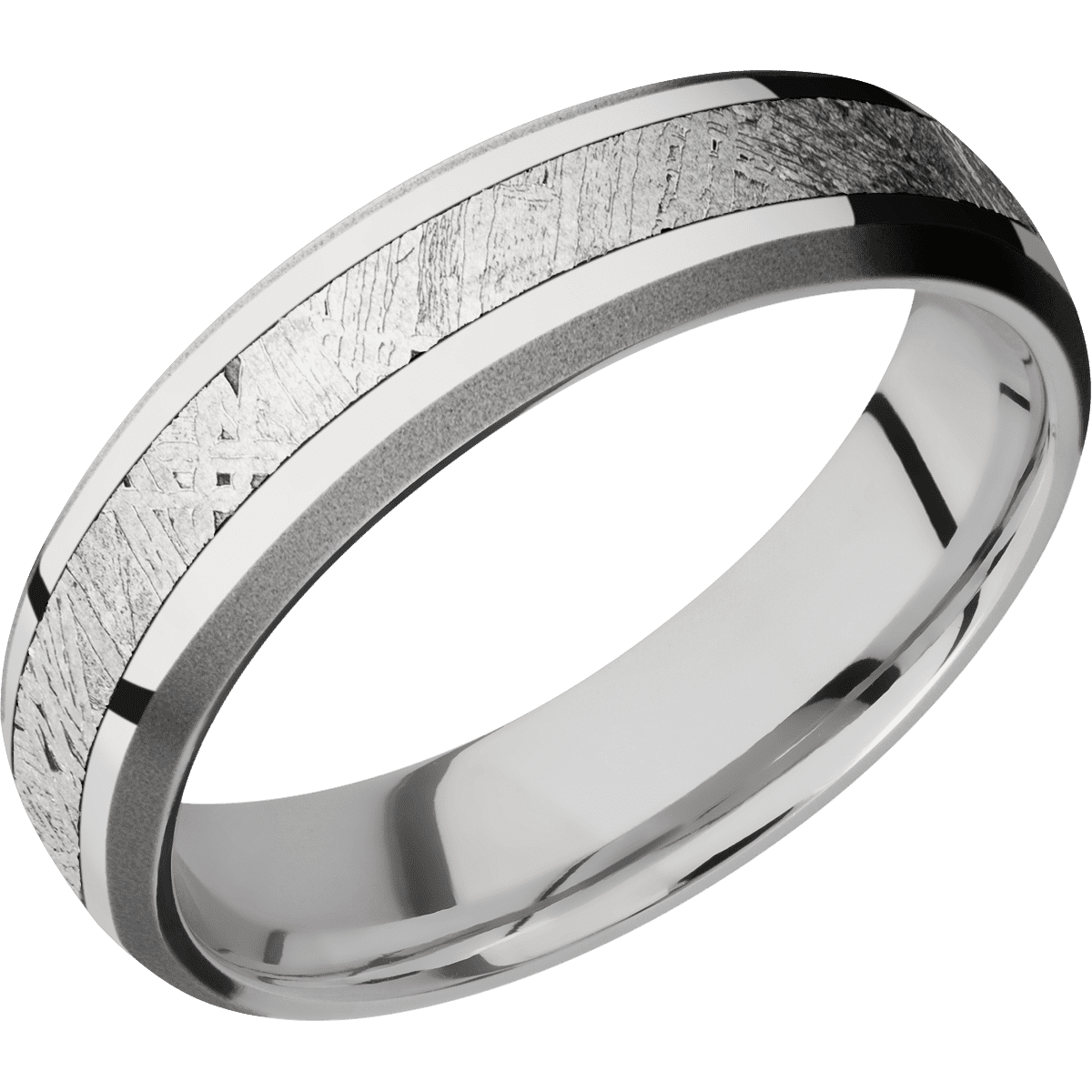 14K White Gold + Polish , Sand Finish