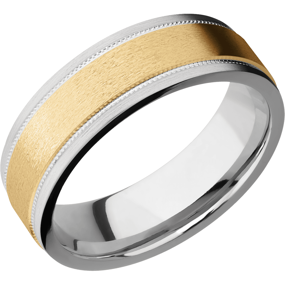 10K White Gold + Polish , Satin Finish