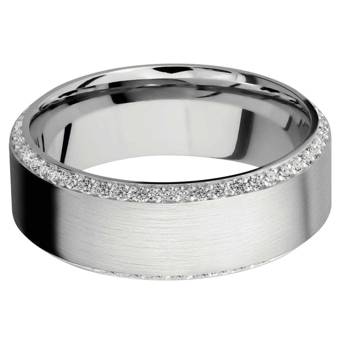 14K White Gold + Satin , Polish Finish