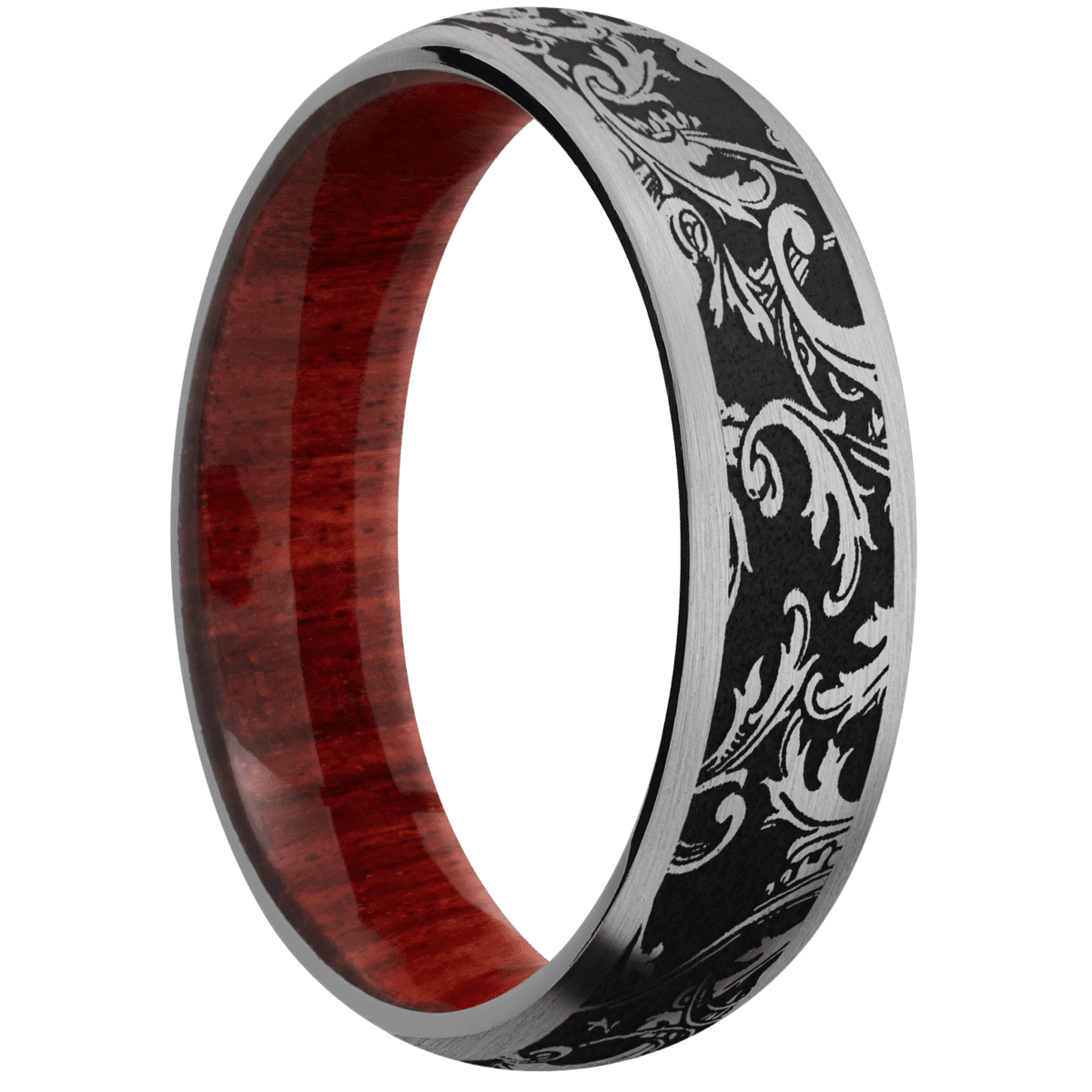 Titanium + Satin Finish + Red Heart