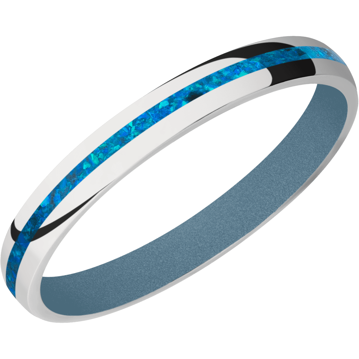 Titanium + Polish Finish + Polar Blue