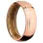 10K Rose Gold + Treebark1 , Polish Finish + Whiskey Barrel