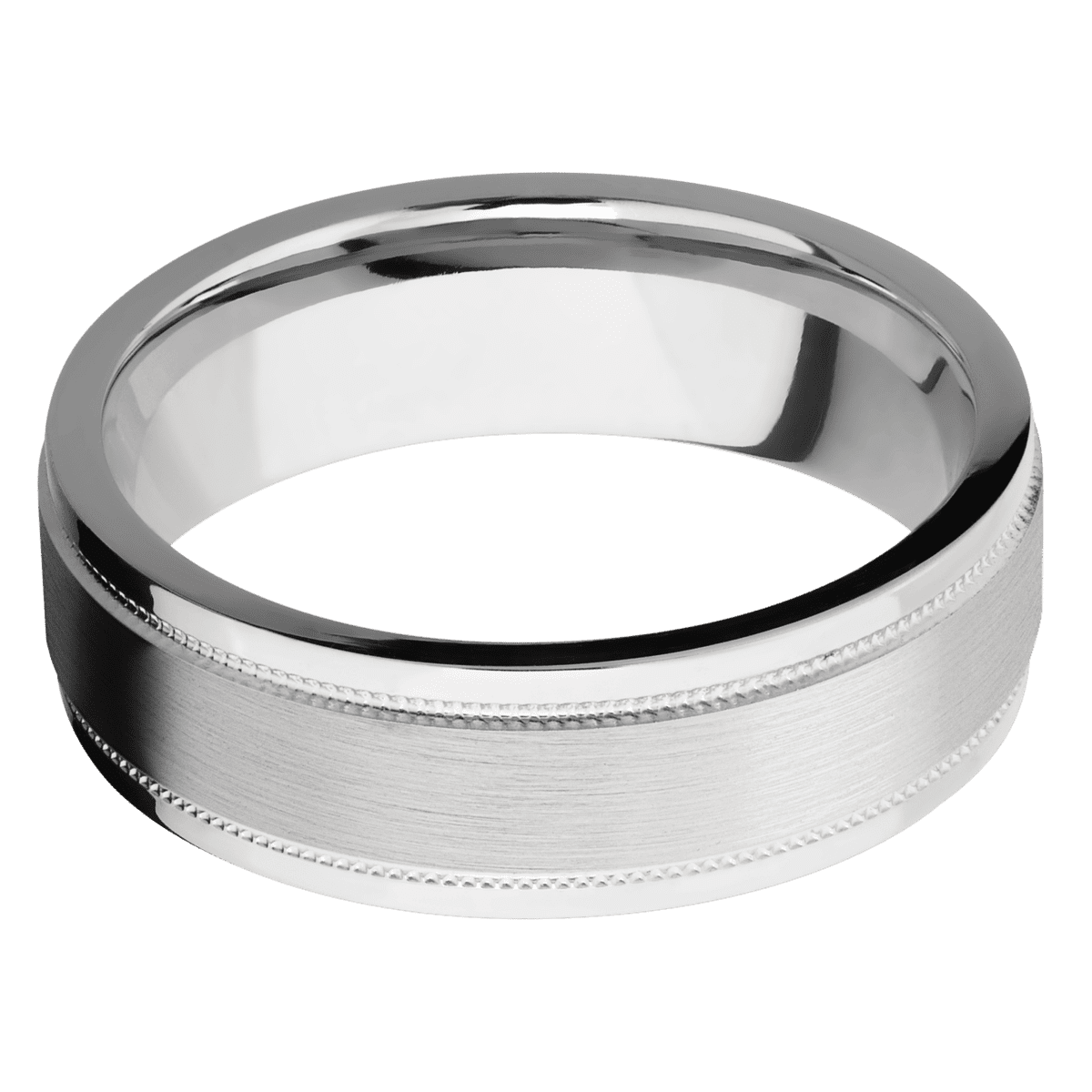 14K White Gold + Satin , Polish Finish