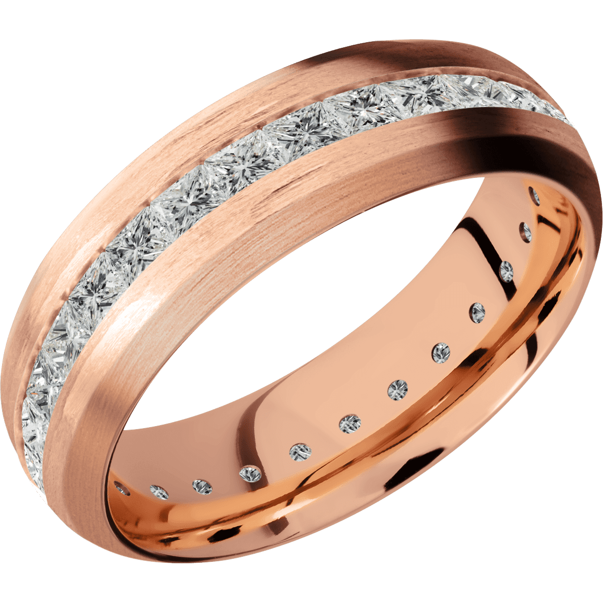 14K Rose Gold + Treebarkh , Satin Finish