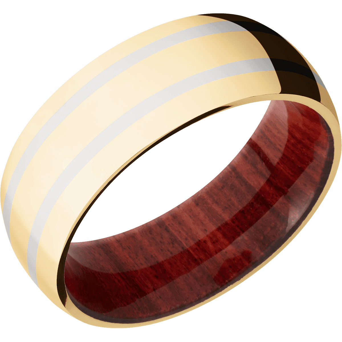 10K Yellow Gold + Polish Finish + Red Heart