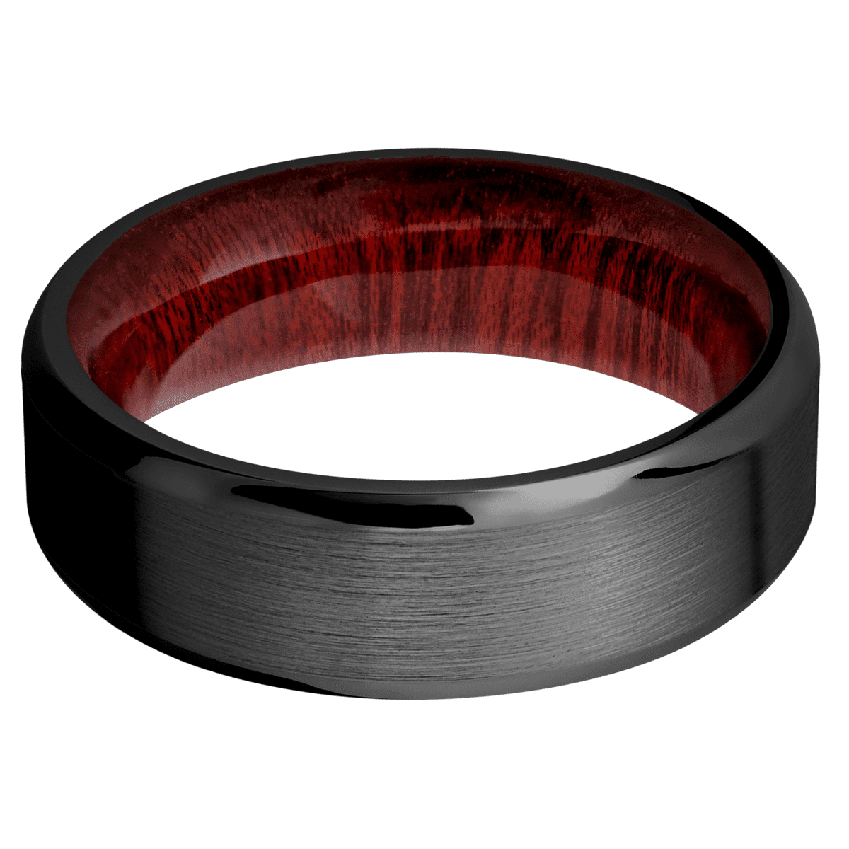 Zirconium + Satin , Polish Finish + Blood Wood