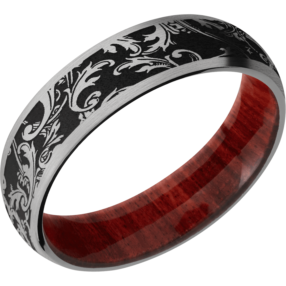 Titanium + Satin Finish + Red Heart
