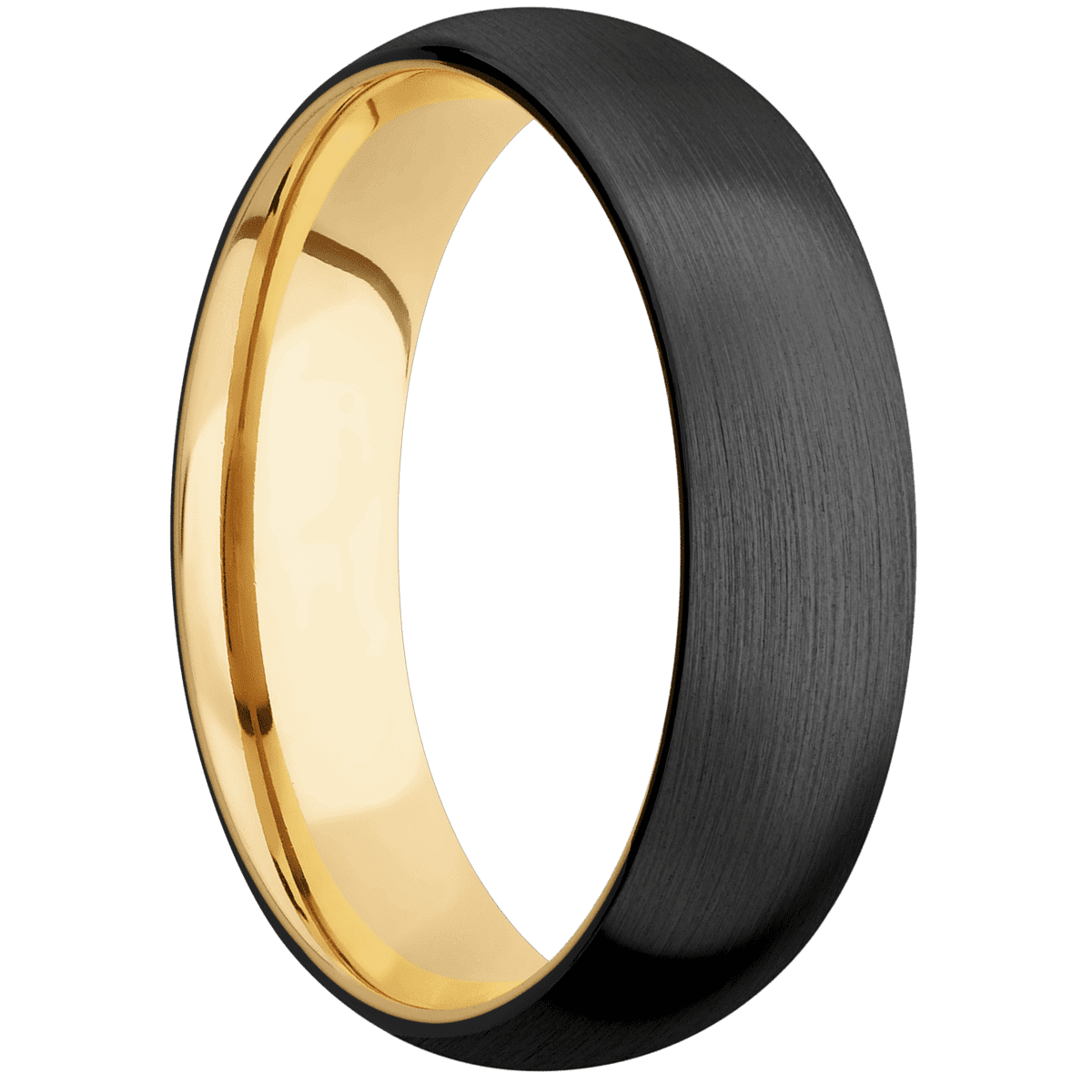 Zirconium + Satin Finish + 10K Yellow Gold