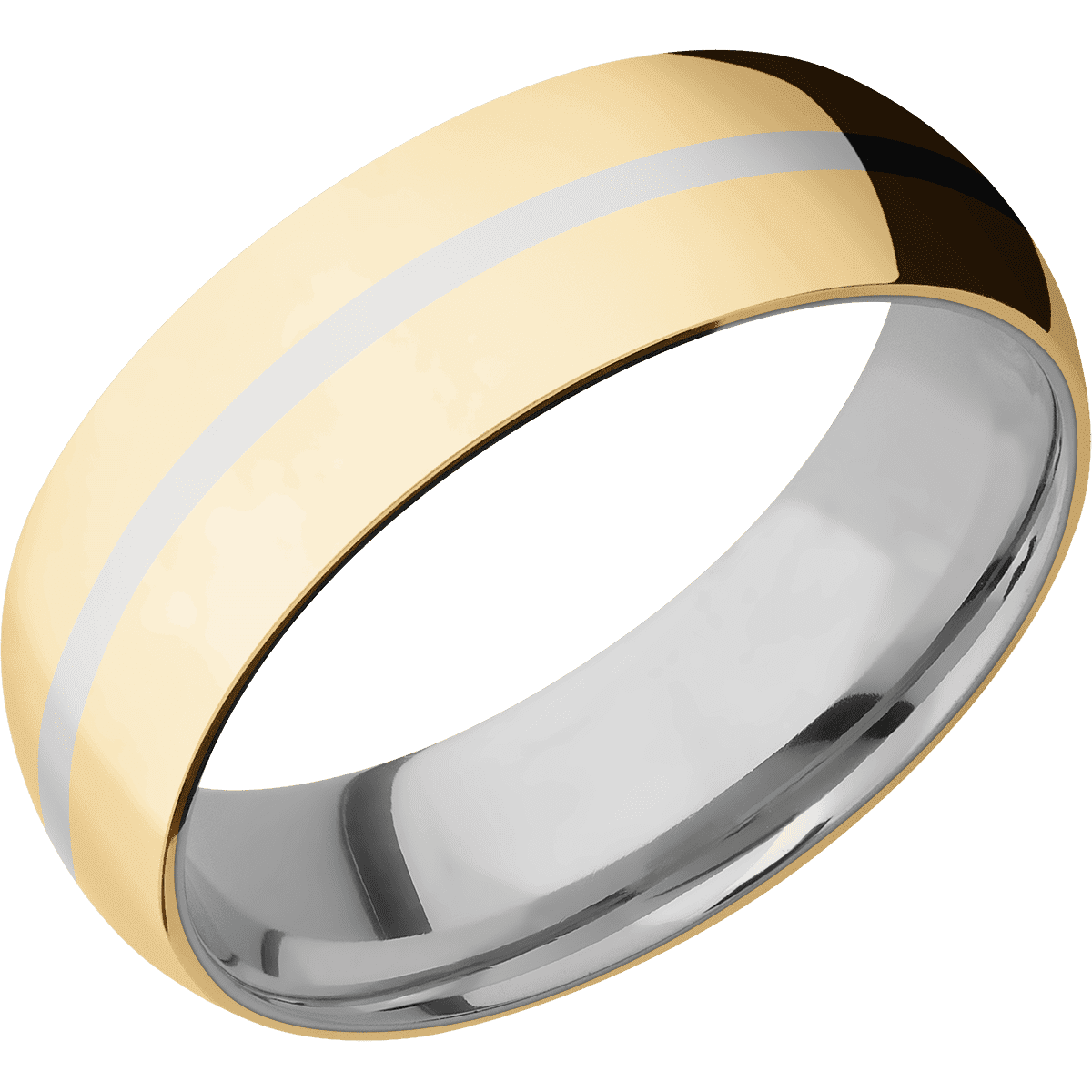 10K Yellow Gold + Polish Finish + Titanium