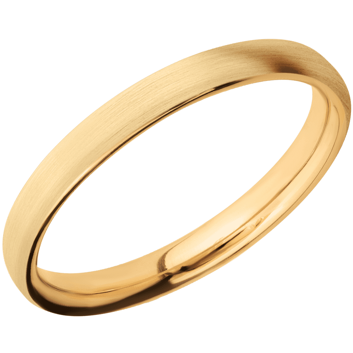 14K Yellow Gold + Satin Finish