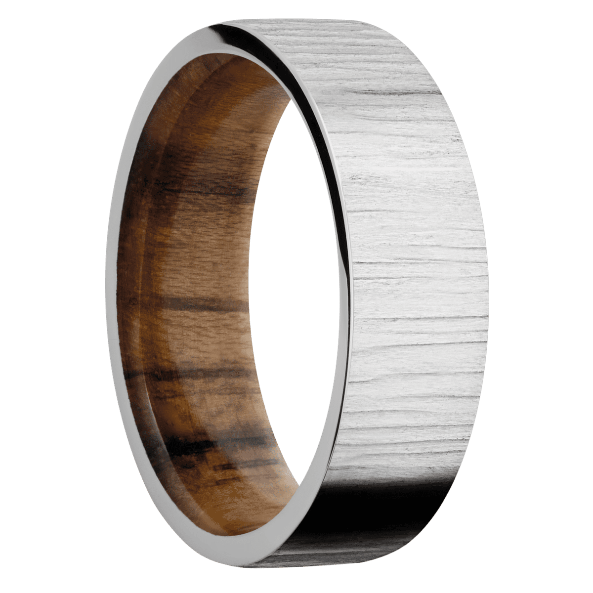 14K White Gold + Treebark1 Finish + Teak