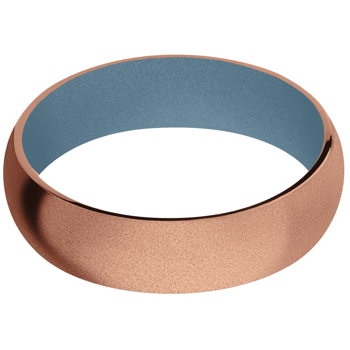 10K Rose Gold + Sand Finish + Polar Blue