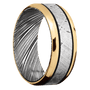 14K Yellow Gold + Satin , Polish Finish + Woodgrain
