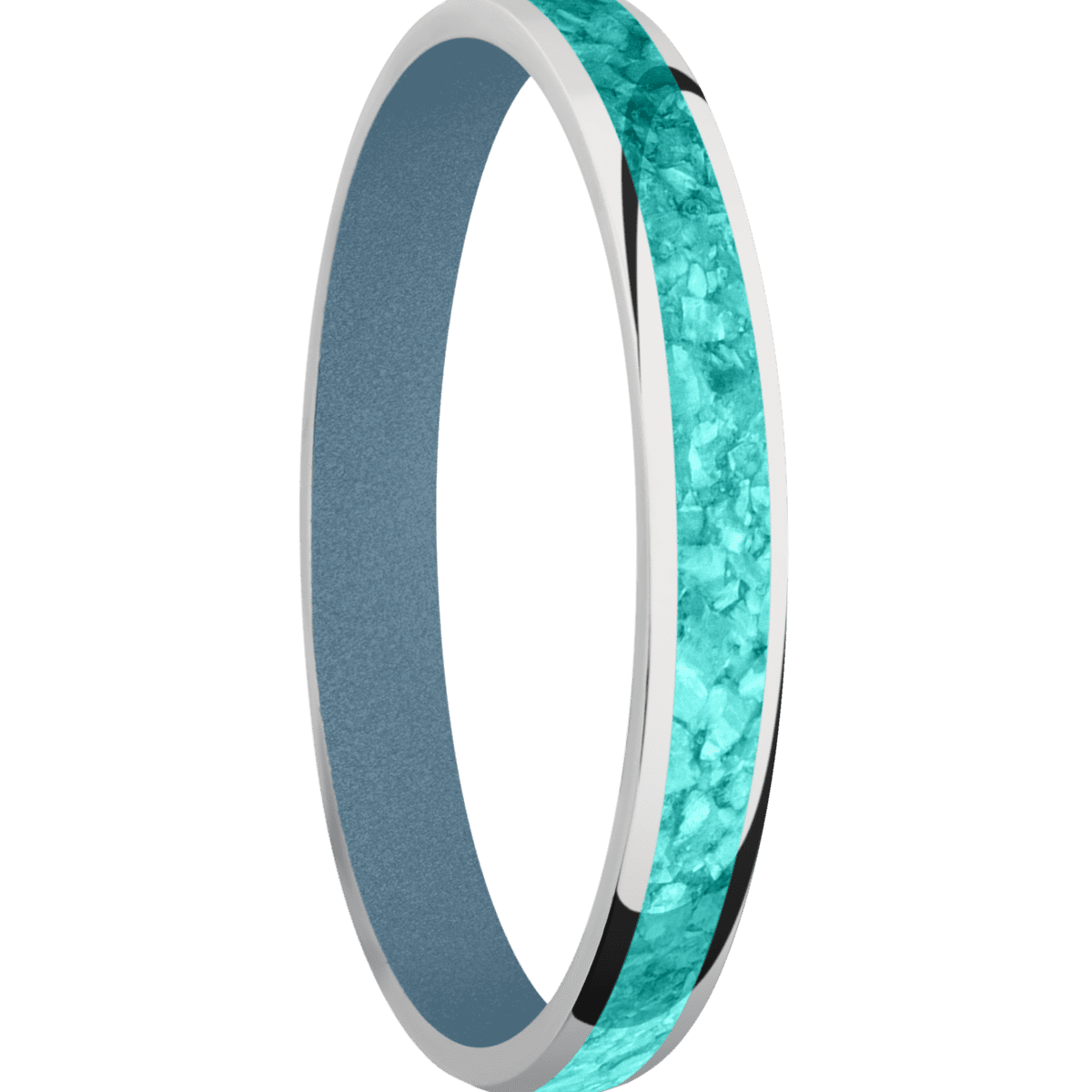 Titanium + Polish Finish + Polar Blue
