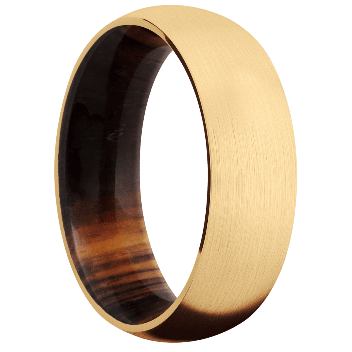 14K Yellow Gold + Satin Finish + Cocobolo
