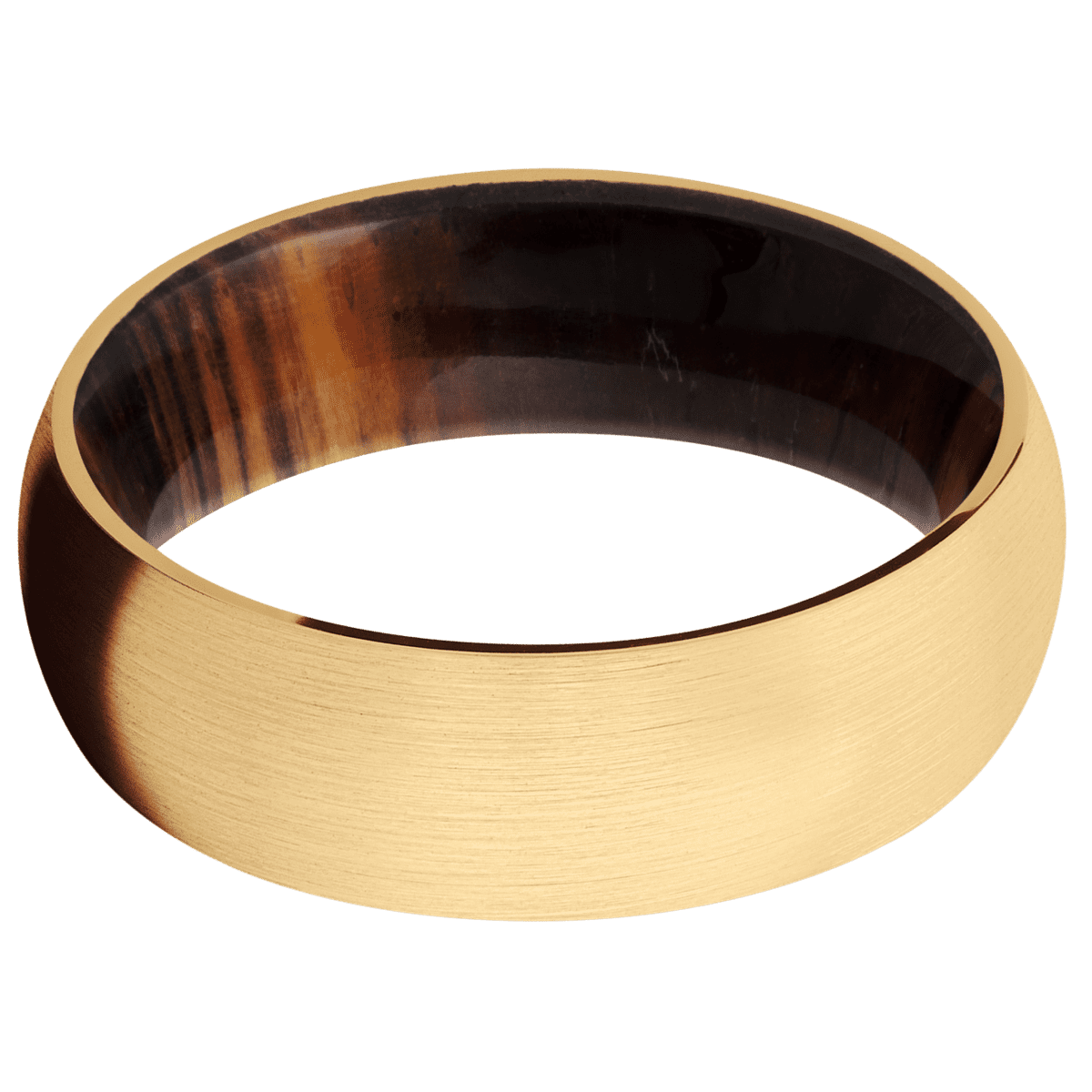14K Yellow Gold + Satin Finish + Cocobolo