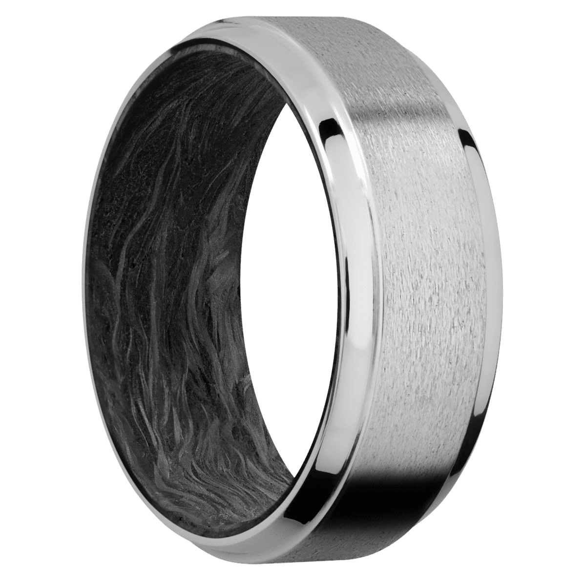 Titanium + Stone , Polish Finish + Forged Carbon Fiber