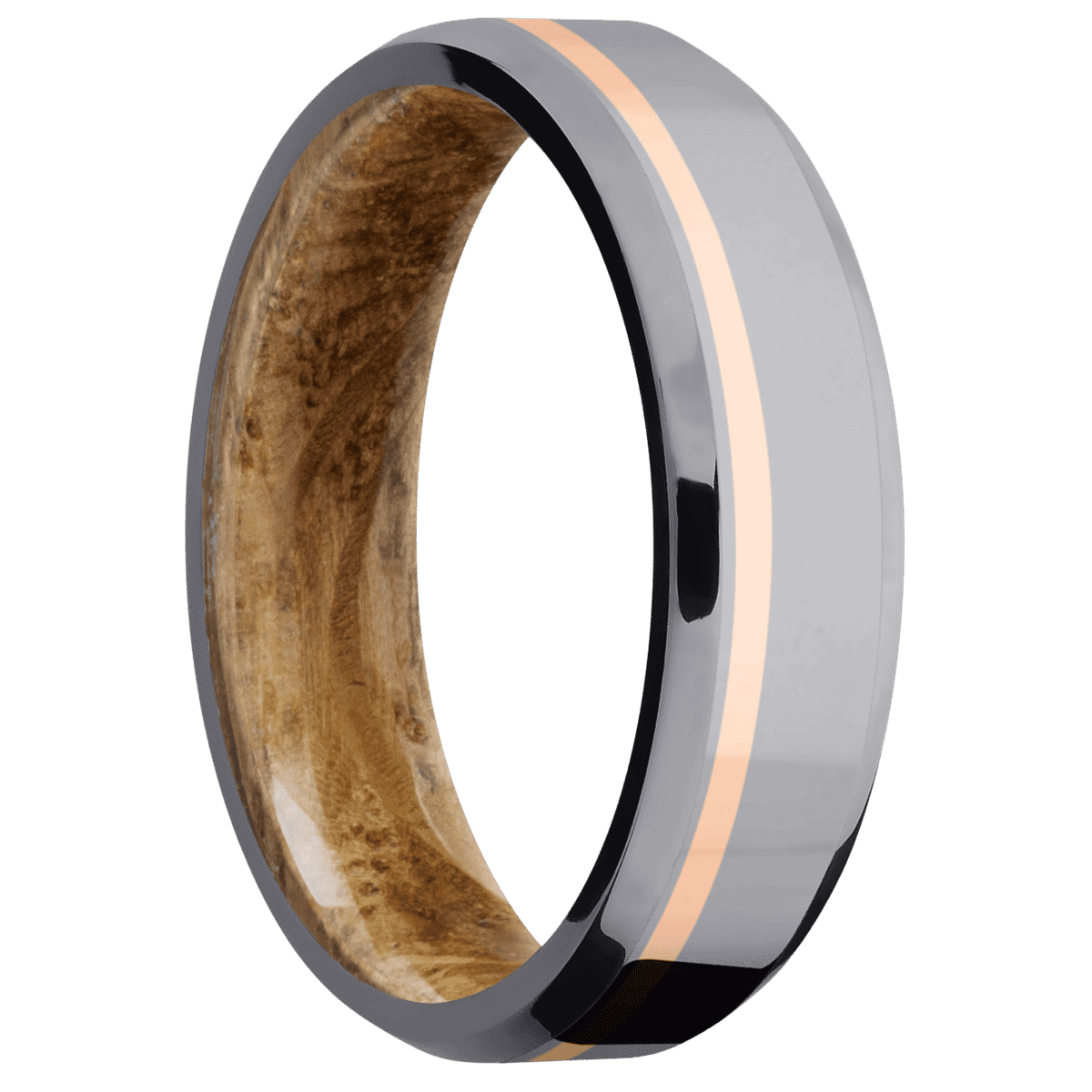 Tantalum + Polish , Sand Finish + Whiskey Barrel