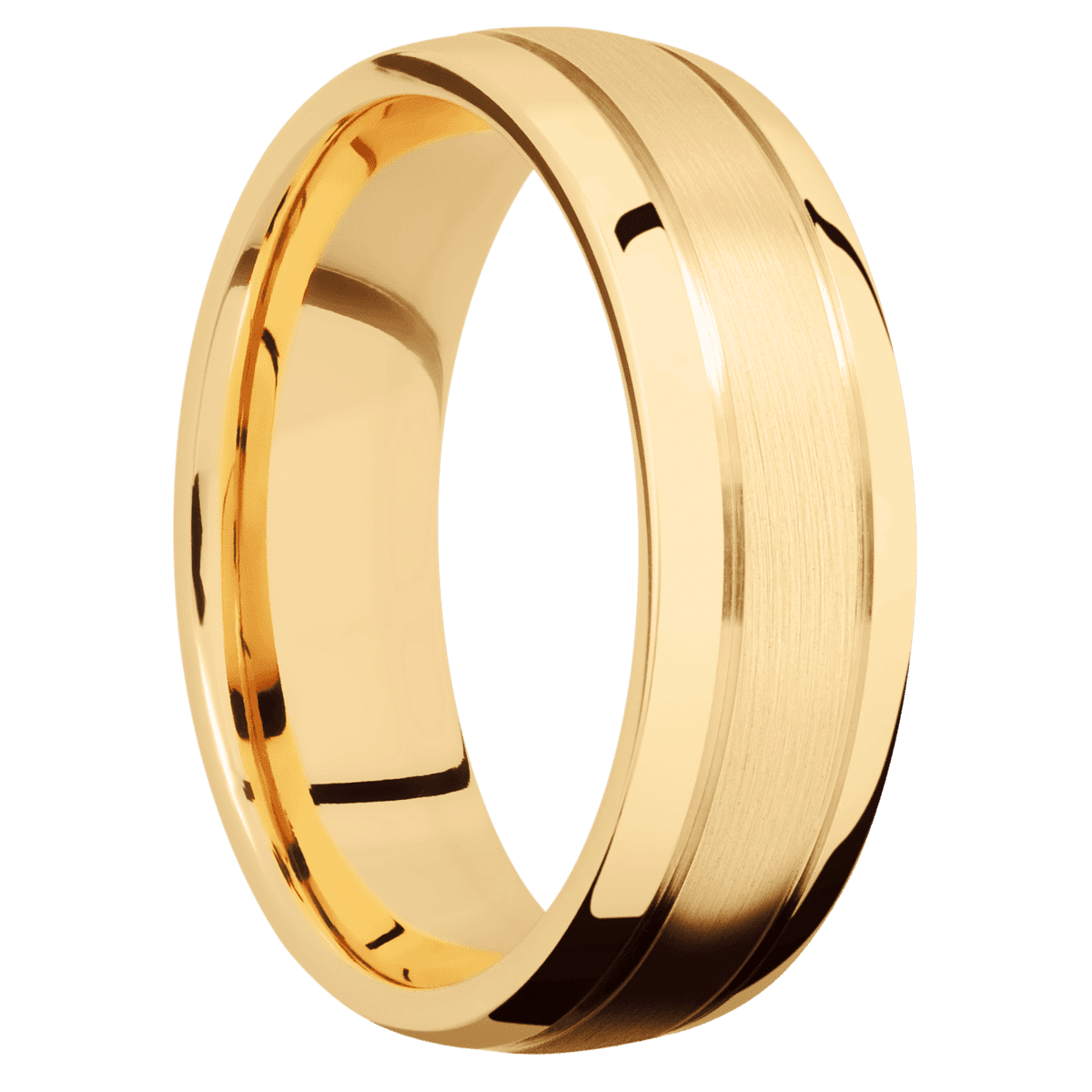 14K Yellow Gold + Satin , Polish Finish