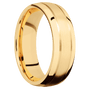 14K Yellow Gold + Satin , Polish Finish