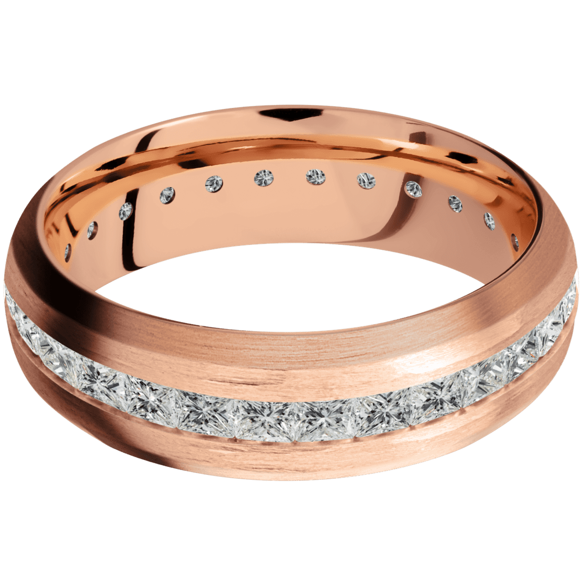 14K Rose Gold + Treebarkh , Satin Finish