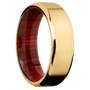 14K Yellow Gold + Satin , Polish Finish + Red Heart