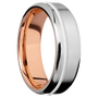 Platinum + Satin , Polish Finish + 14K Rose Gold
