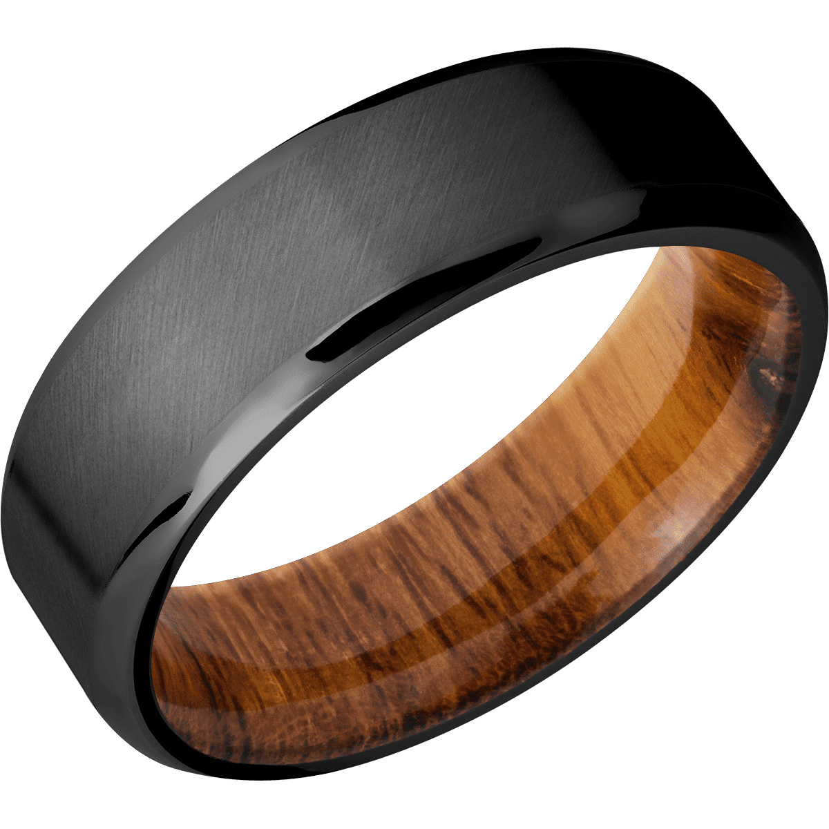 Zirconium + Anglesatin , Polish Finish + Desert Iron Wood