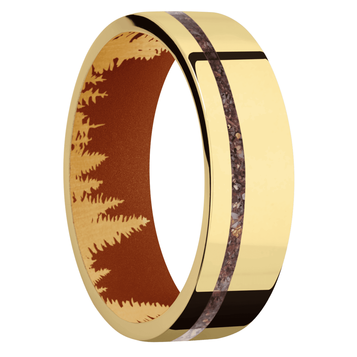 14K Yellow Gold + Polish , Polish Finish + Tequila Sunrise
