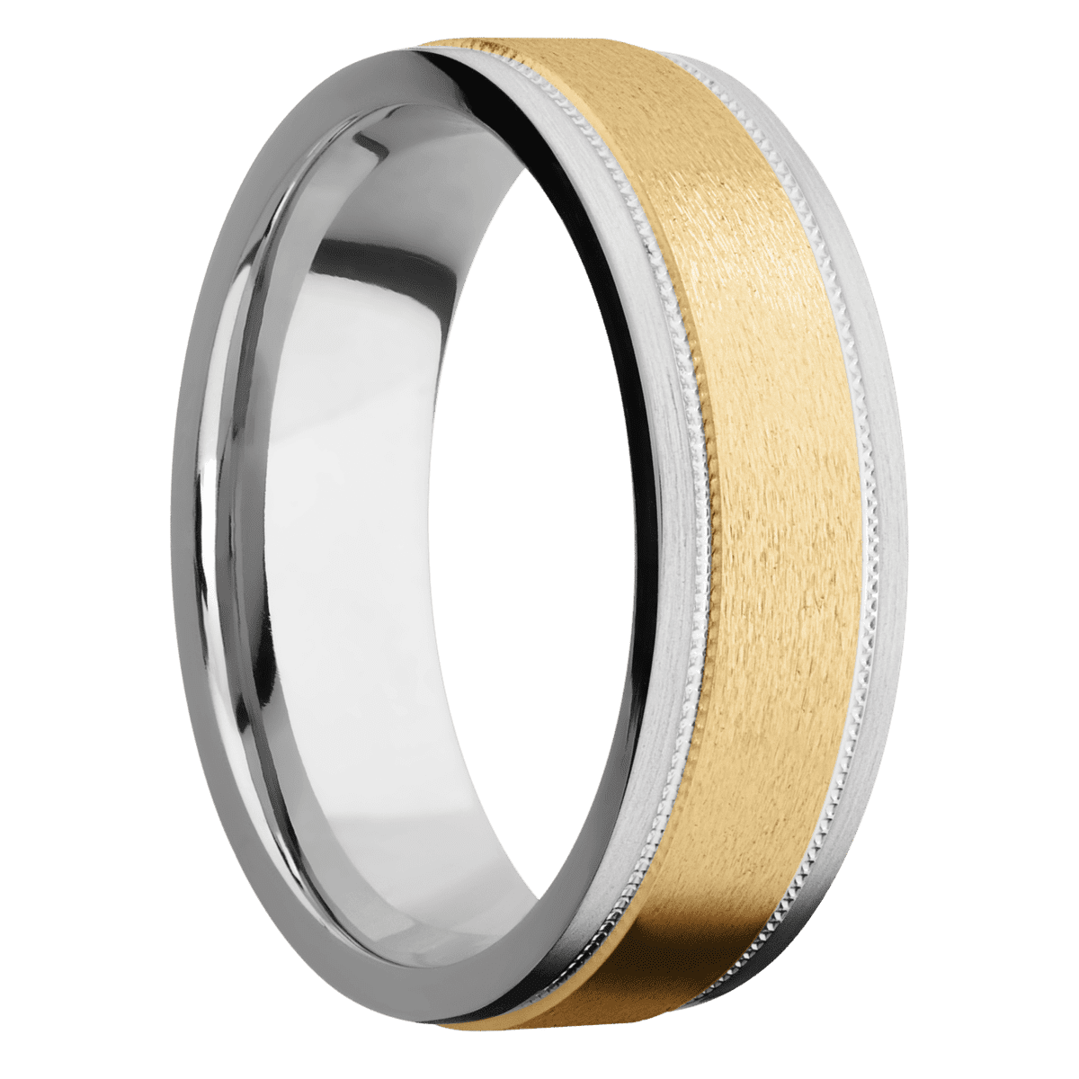 10K White Gold + Polish , Satin Finish