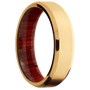 14K Yellow Gold + Satin , Polish Finish + Red Heart