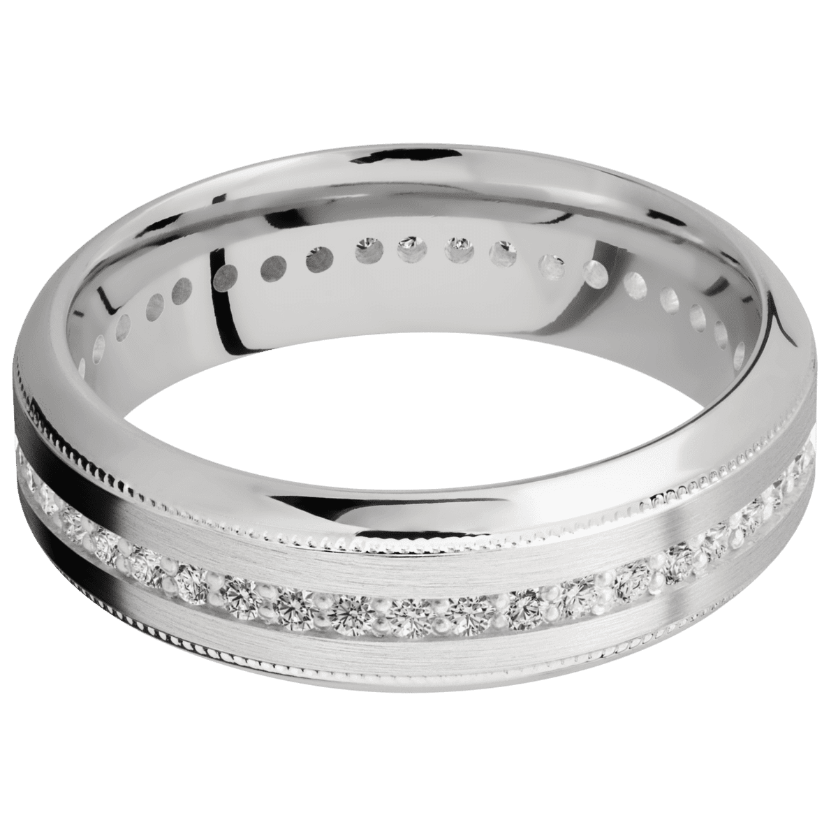 10K White Gold + Satin , Polish Finish