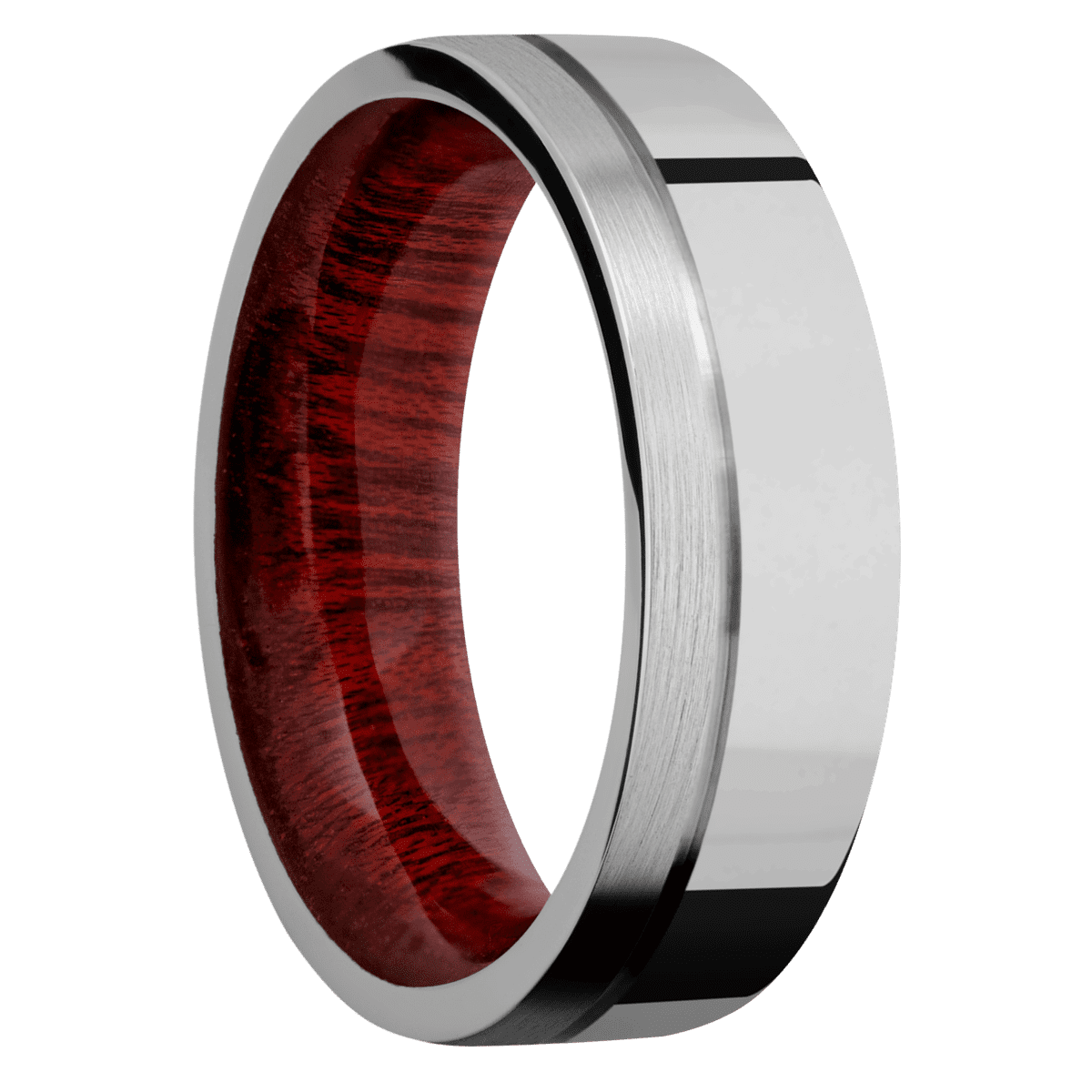 Titanium + Polish , Satin Finish + Blood Wood