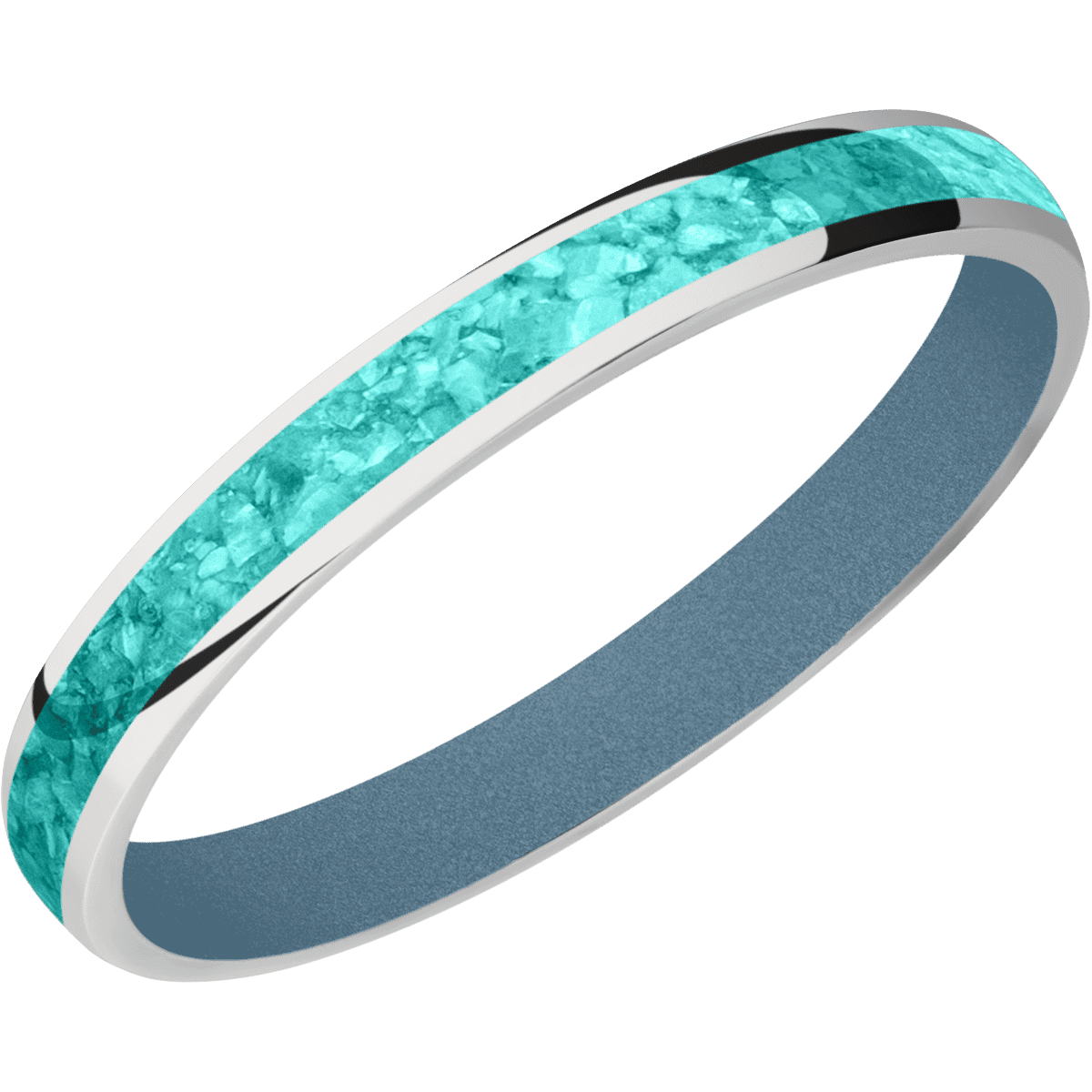 Titanium + Polish Finish + Polar Blue