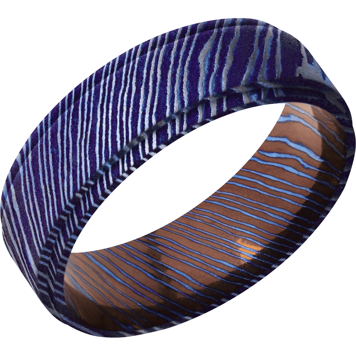 Titanium Damascus + Satinetched , Satinetched Finish